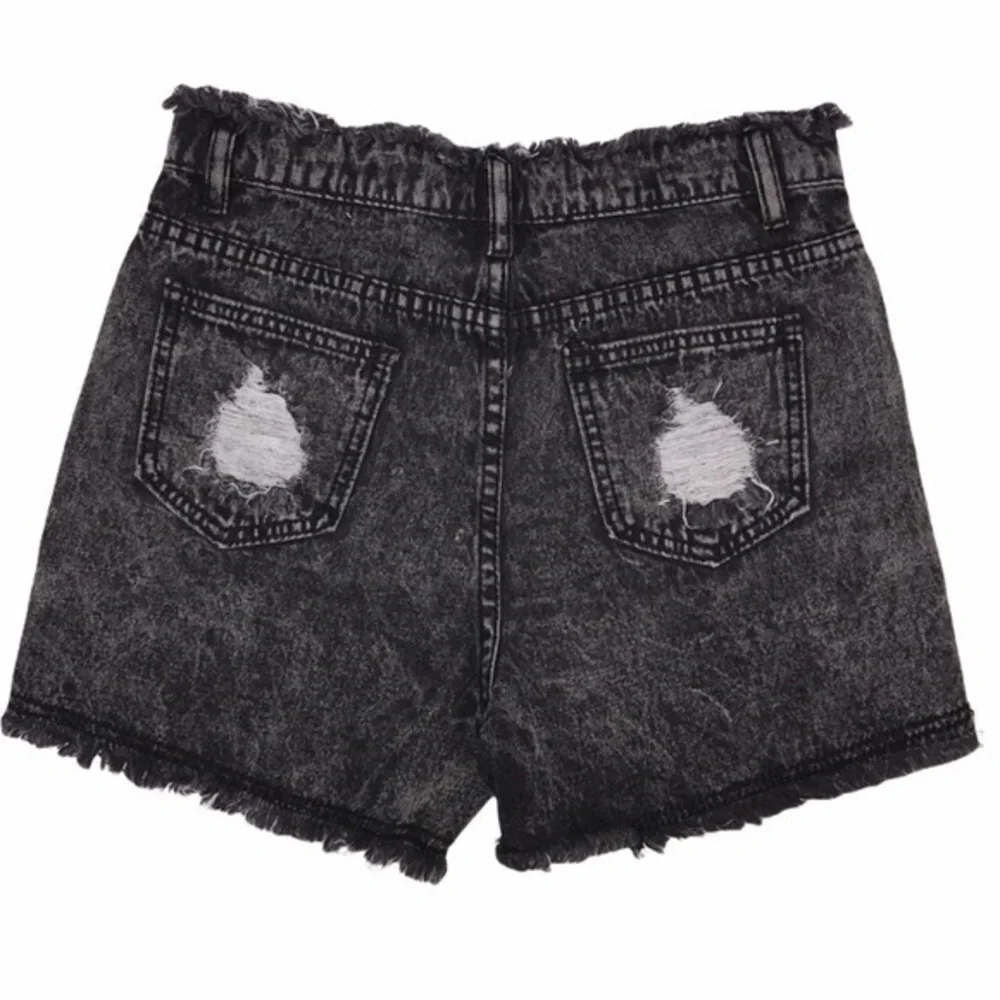 Distressed Fringed Denim Shorts